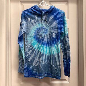 NEW!  Colortone Tie-Dye Hoodie, SM (Unisex), Long Sleeve, Blue Jerry color
